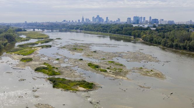 Wisła wysycha. Tak źle nie było nigdy w historii. Zdjęcia z lotu ptaka obrazują skalę suszy