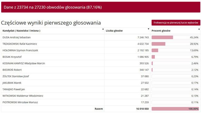 Wyniki wyborów 2020