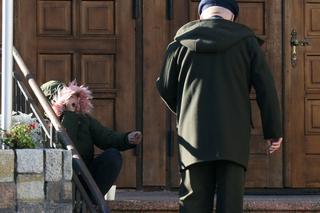 Lech Wałęsa na niedzielnej mszy