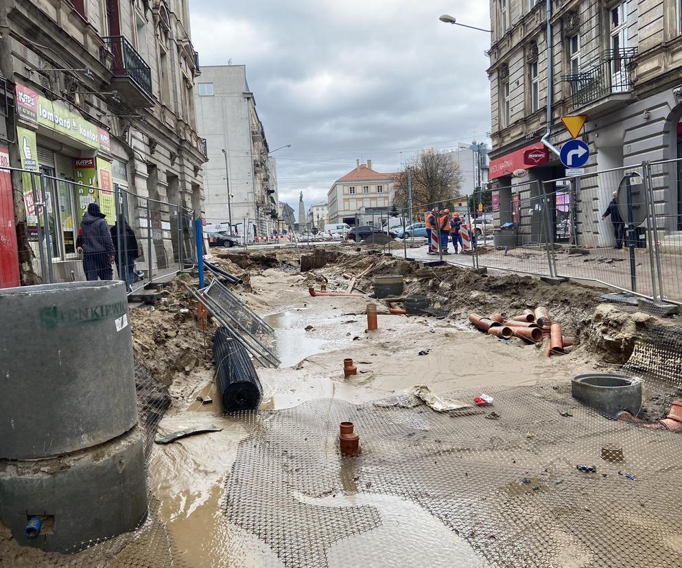 Awaria wodociągu na ulicy Legionów w Łodzi