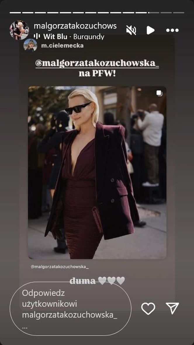 Pierwszy raz i od razu hit! Kożuchowska olśniła w bordowej kreacji