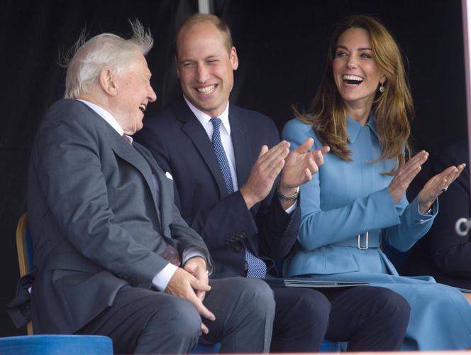 David Attenborough, książę William i Kate Middleton