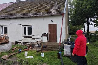 Uszkodzony budynek w Dalewie 