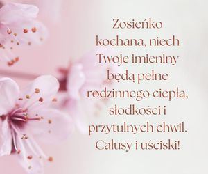 Kartka z życzeniami na imieniny Zosi