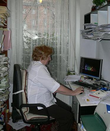 prof. Zofia Bolkowska przy pracy