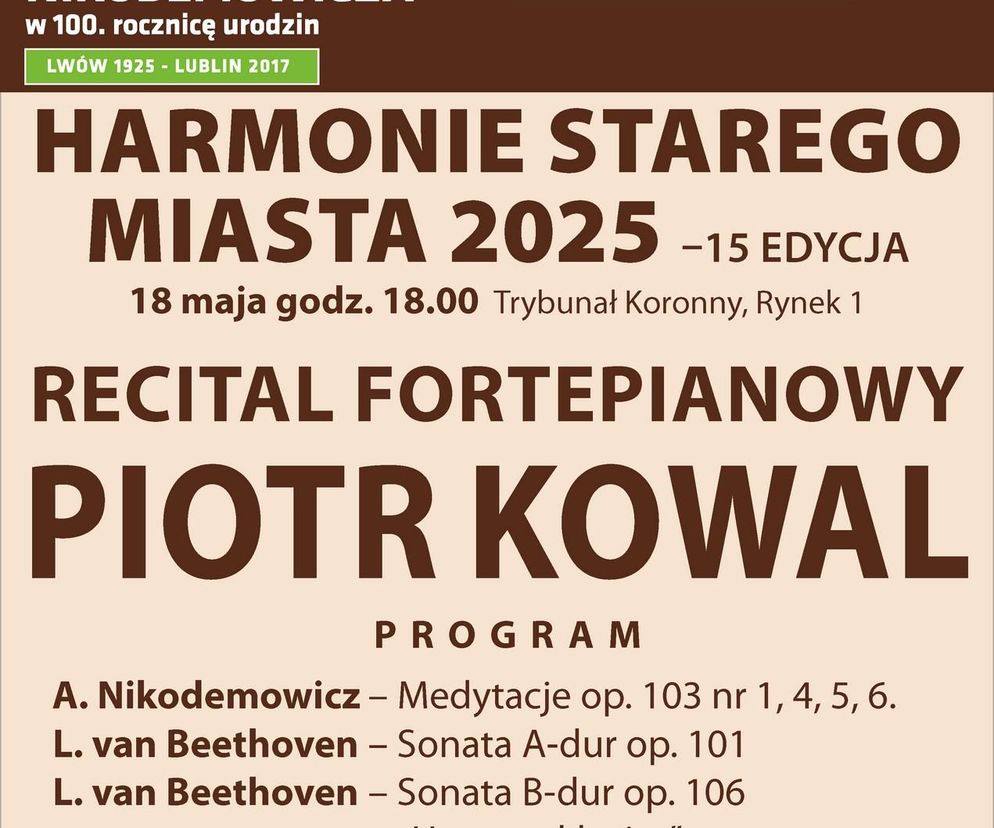 Harmonie Starego Miasta - plakat wydarzenia