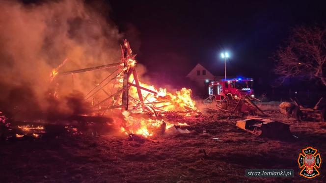  Pożar pustostanu. Łomianki, ul. Rolnicza