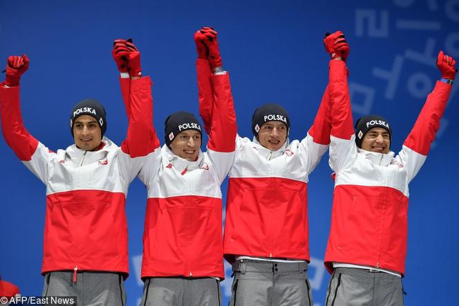 Maciej Kot, Stefan Hula, Dawid Kubacki, Kamil Stoch , brąz, Pjongczang