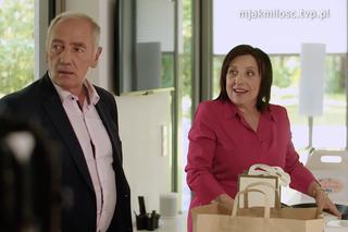 M jak miłość odc. 1760. Jerzy Argasiński (Karol Strasburger), Iwona (Hanna Śleszyńska)