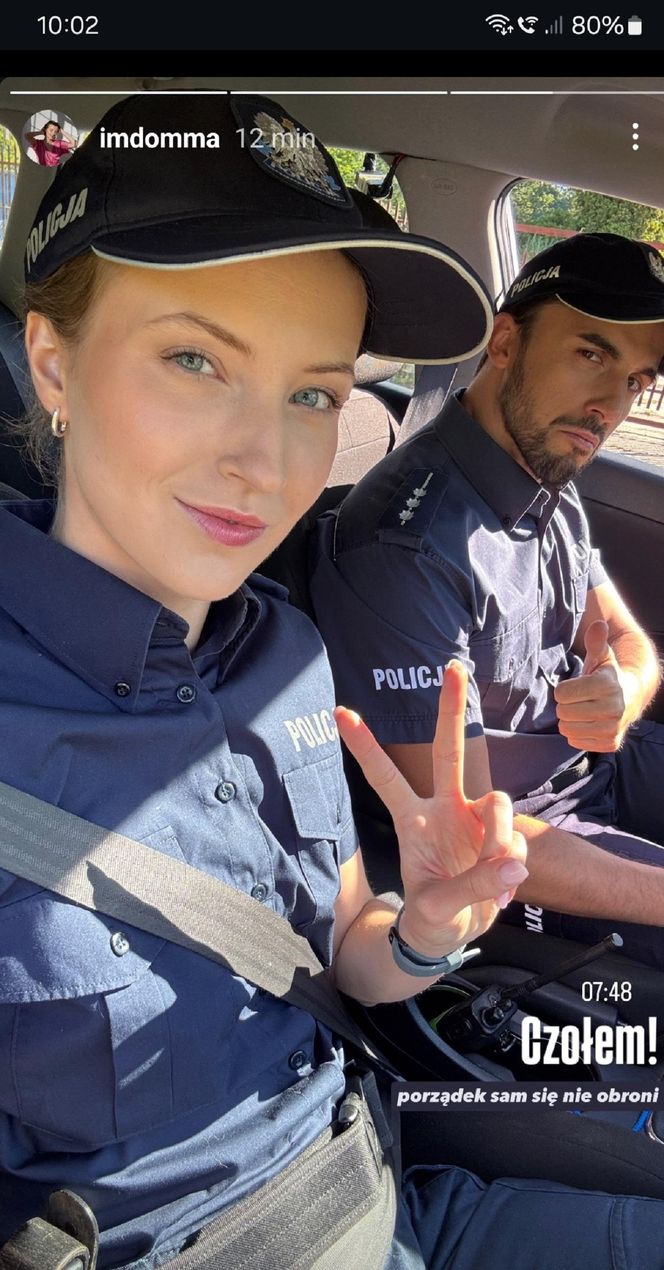 M jak miłość nowy sezon. Natalka (Dominika Suchecka), Rafał (Jakub Kucner) na planie