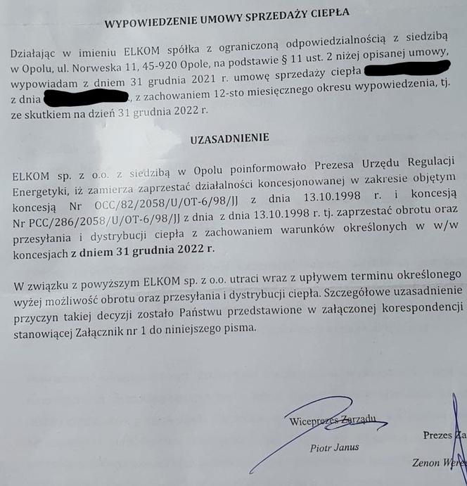 Opole: Masowe wypowiedzenia umów! Tłumaczymy tajemnicze listy od spółki Elkom [ZDJĘCIA]