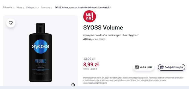  Promocja Rossmann. Wielkie rabaty na  kosmetyki Syoss 