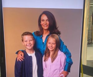 M jak miłość nowy sezon sesja zdjęciowa. Aleksandra (Małgorzata Pieczyńska), Maja (Laura Jankowska), Szymek (Staś Szczypiński)