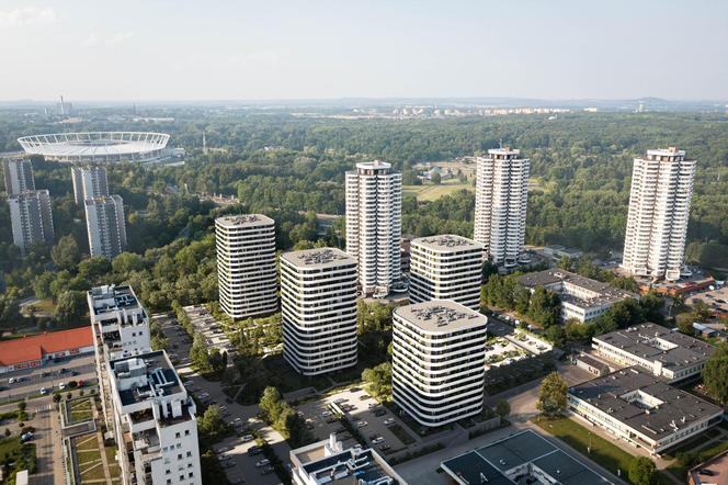 Będą cztery nowe wieżowce na katowickim Tysiącleciu. Trwa realizacja