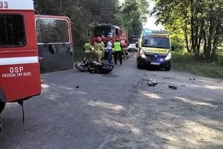Pijany kierowca wjechał w motocyklistę. Na miejscu interweniował śmigłowiec LPR