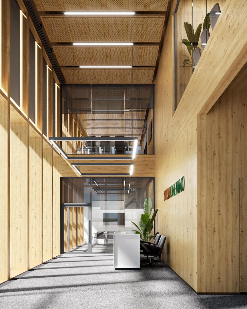 Drewniany biurowiec zaprojektowany przez APA Wojciechowski Architekci