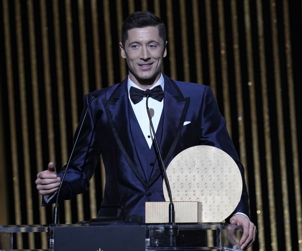 Robert Lewandowski i Anna Lewandowska na gali Złota Piłka 2021