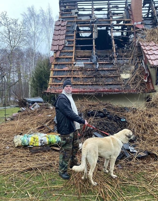 W jednej chwili stracił dorobek całego życia! Z płomieni uratował tylko psa