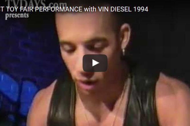 Młody Vin Diesel w wieku 27 lat reklamuje zabawki