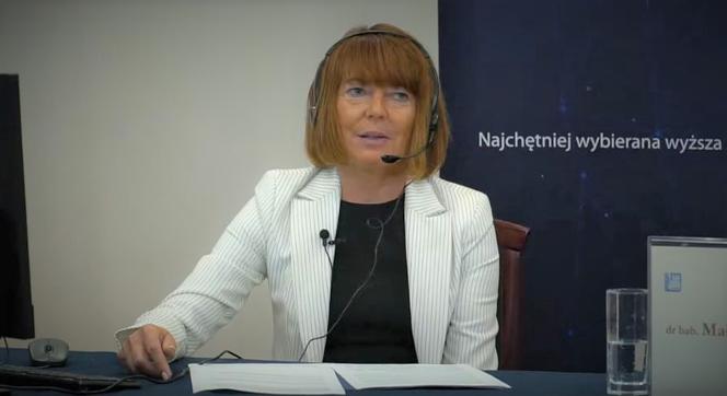 Małgorzata Kołpa podczas debaty na nową rektor