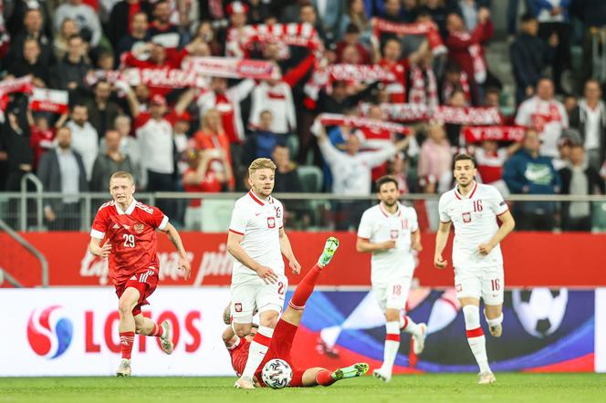 Kibice na meczu Polska - Rosja