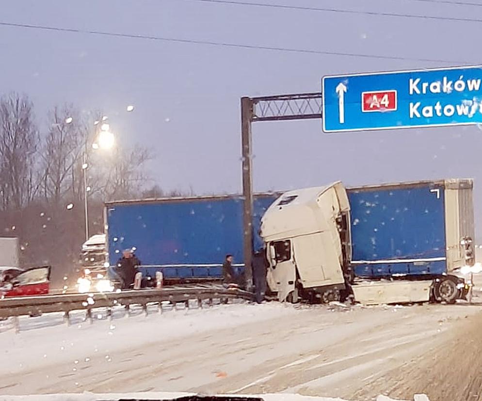 Wypadek na autostradzie A4 w Chorzowie
