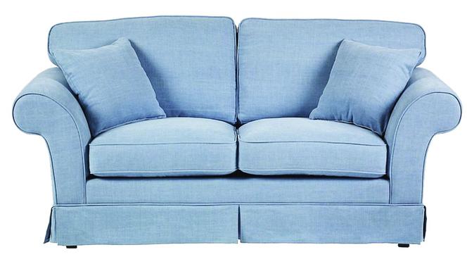 Błękitna sofa do salonu