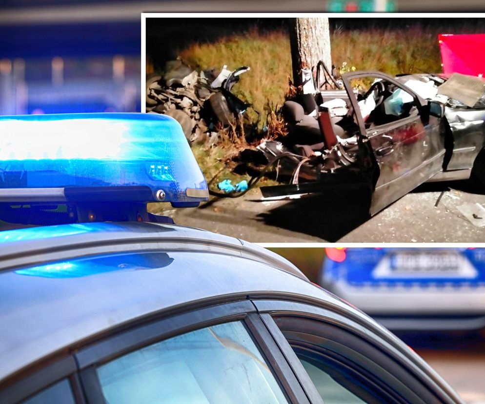 Dramat na prostej drodze. 18-latek nie żyje. Samochód rozpadł się na pół