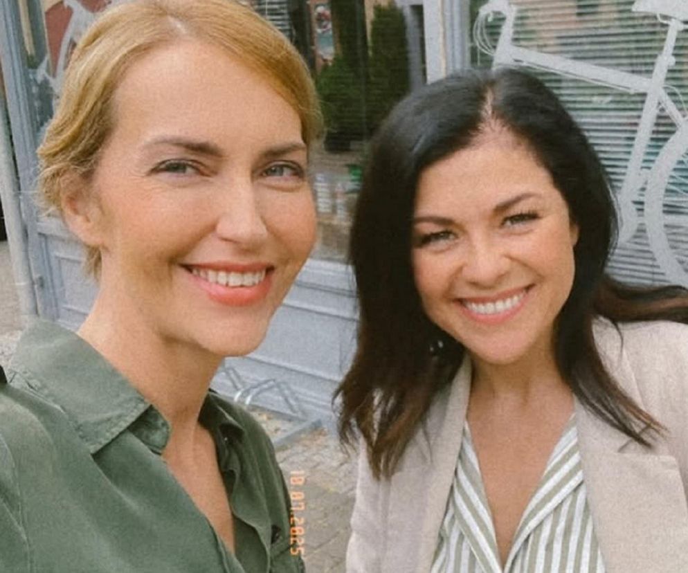 	M jak miłość nowy sezon. Kinga (Katarzyna Cichopek), Viola (Magdalena Waligórska) na planie