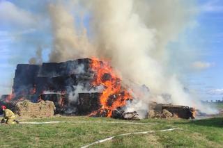 Ogromny pożar pod Braniewem. 1000 balotów słomy w ogniu [ZDJĘCIA]