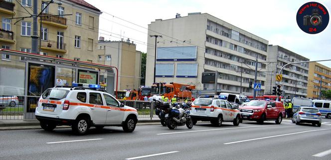 Wypadek na skrzyżowaniu Grójeckiej z Wawelską