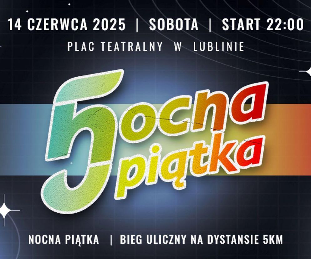 Plakat zapowiadający bieg Nocna Piątka