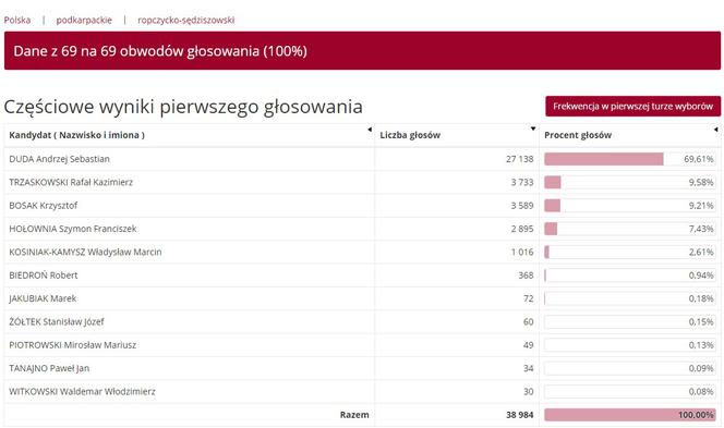 Wybory prezydenckie 2020: Jak głosowali mieszkańcy Podkarpacia