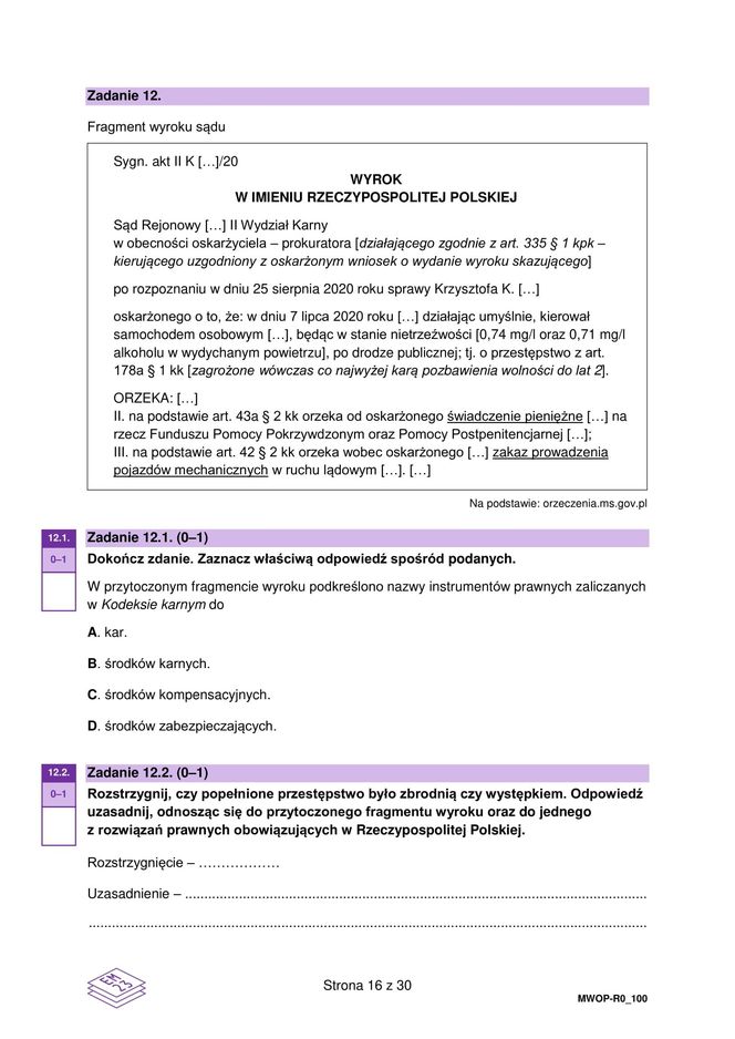 Matura 2025: WOS poziom rozszerzony 13.05.2025. ARKUSZE CKE [Formuła 2023]	