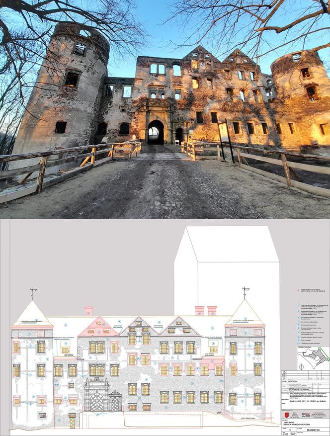 Mało znany zamek na Dolnym Śląsku odzyska swój dawny blask! Plany robią wrażenie! [ZDJĘCIA]