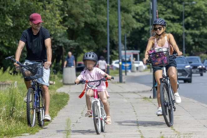 Agnieszka Kaczorowska i Marcin Rogacewicz wybrali się na rowery 