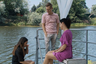 M jak miłość, odcinek 1692: Magda (Anna Mucha), Kinga (Katarzyna Cichopek), Piotrek (Marcin Mroczek)