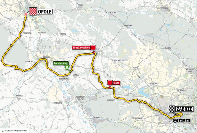 Mapa 2 etapu Tour de Pologne 2020 Opole - Zabrze