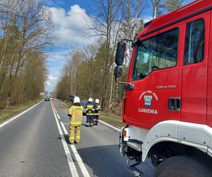 Pod Lubienią dachowało auto osobowe. Jedna osoba poszkodowana