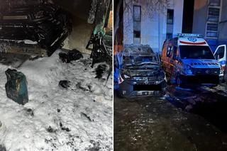 Karetka w Grojcu płonęła jak pochodnia! Wstrząsające doniesienia, ktoś ją podpalił!?