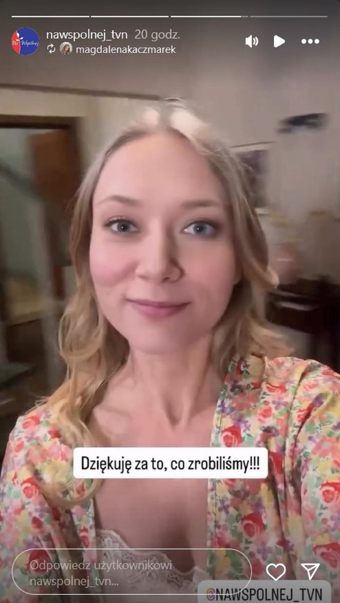 Na Wspólnej. Łucja Agier (Magdalena Kaczmarek) na planie