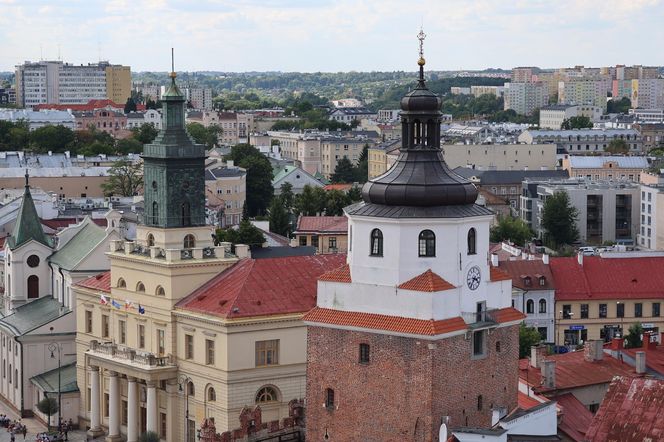 Panorama Lublina z najwyższego punktu widokowego w mieście - Wieży Trynitarskiej