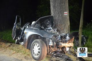 Tragiczny wypadek na Dolnym Śląsku! Samochód wbił się w drzewo, dwie osoby nie żyją
