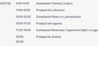 Oto jak sztuczna inteligencja zaplanowała wycieczkę po Lubuskiem