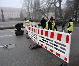 Ulica Zwycięstwa w Koszalinie zamknięta