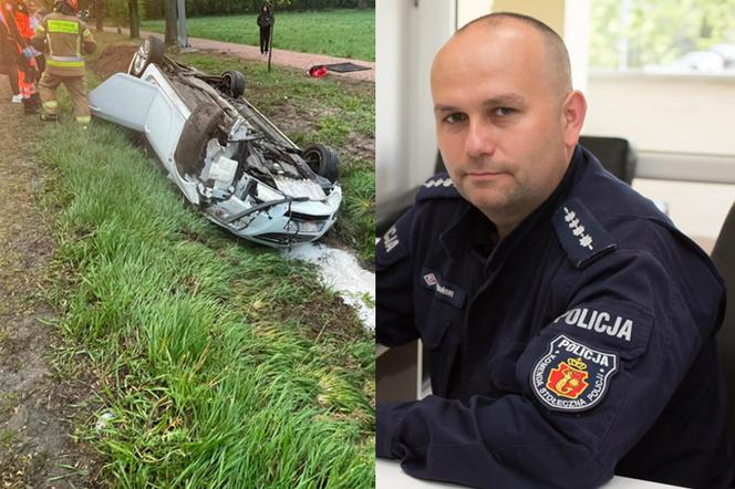 Dachował w rowie, z samochodu unosił się dym. Nieprzytomny kierowca w każdej chwili mógł spłonąć żywcem