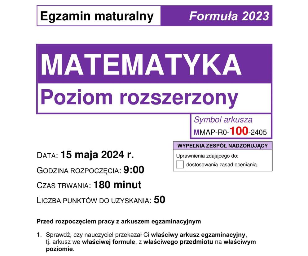 Matura 2024 - matematyka rozszerzona mamy ODPOWIEDZI i gotowe rozwiązania [15.05.2024]