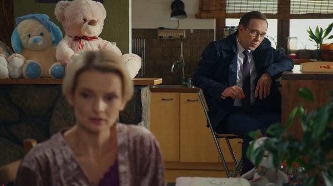 M jak miłość odc. 1718. Weronika (Ewelina Kudeń-Nowosielska), Oskar (Krzysztof Cybiński), ojciec dziecka Weroniki