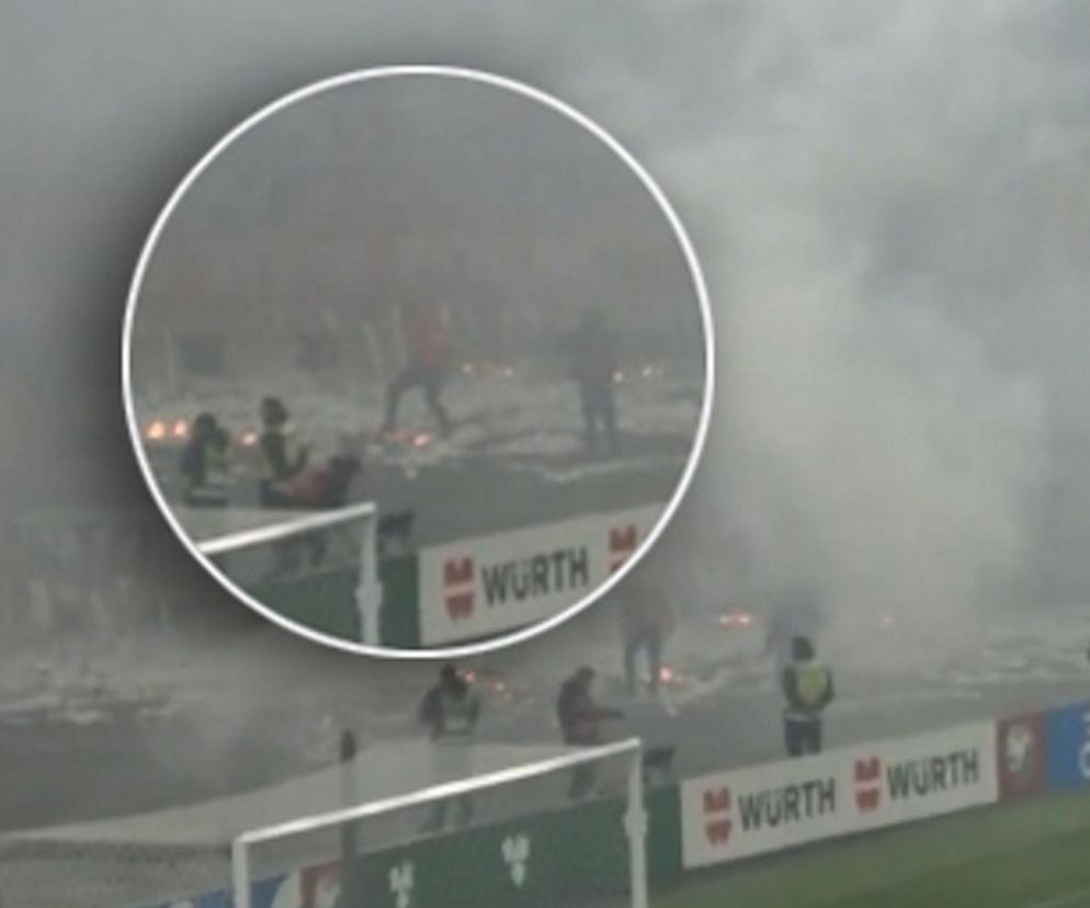 Gorąco na stadionie podczas meczu z Litwą! Zapłonęły serpentyny!