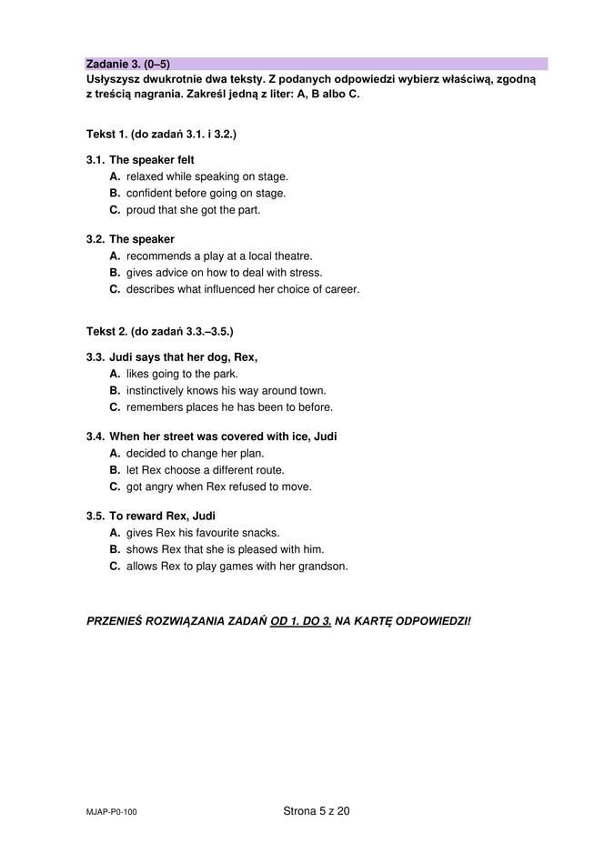 Matura próbna CKE angielski grudzień 2022